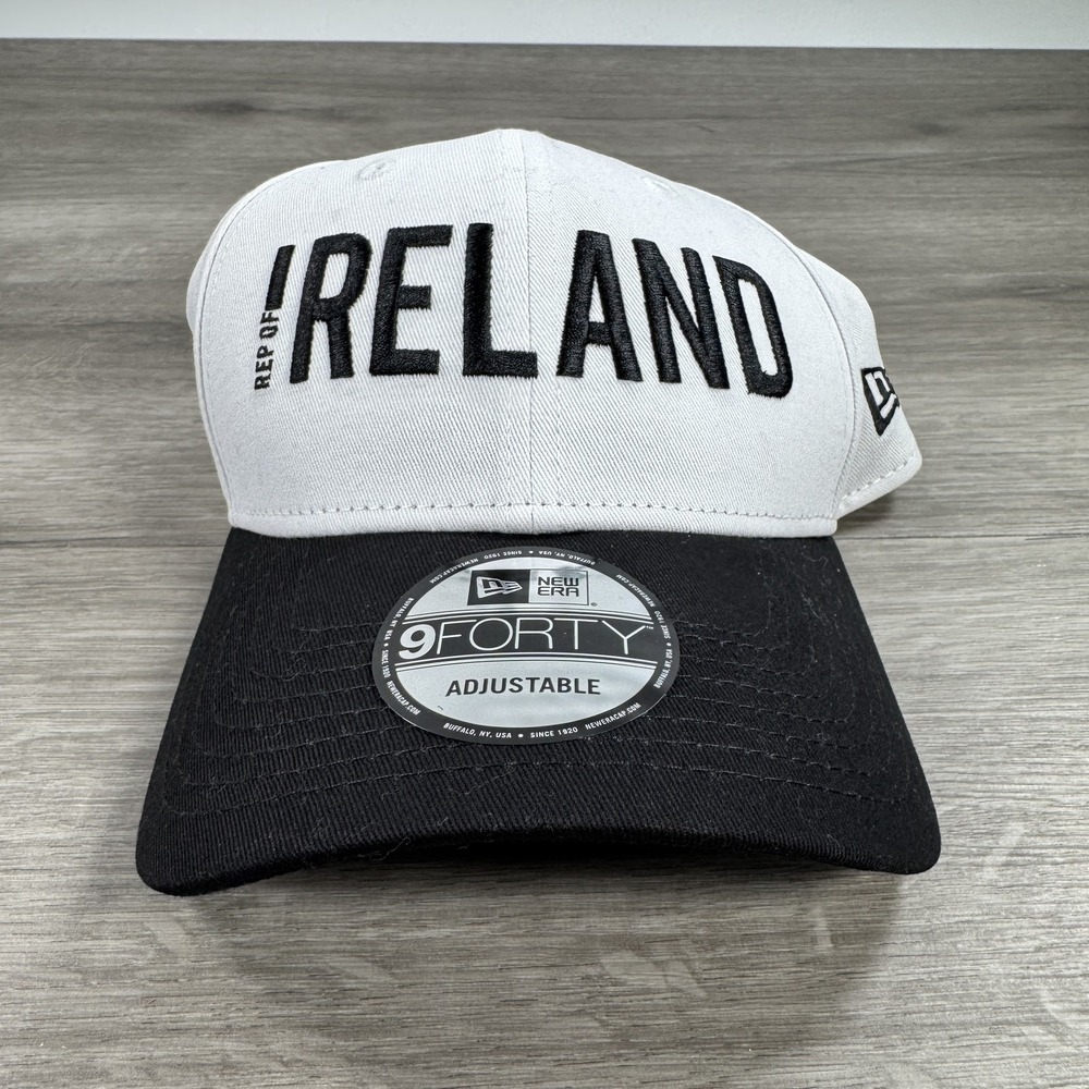 New Era Republic of Ireland Hat Cap Strap Back White Black Soccer Football Mens